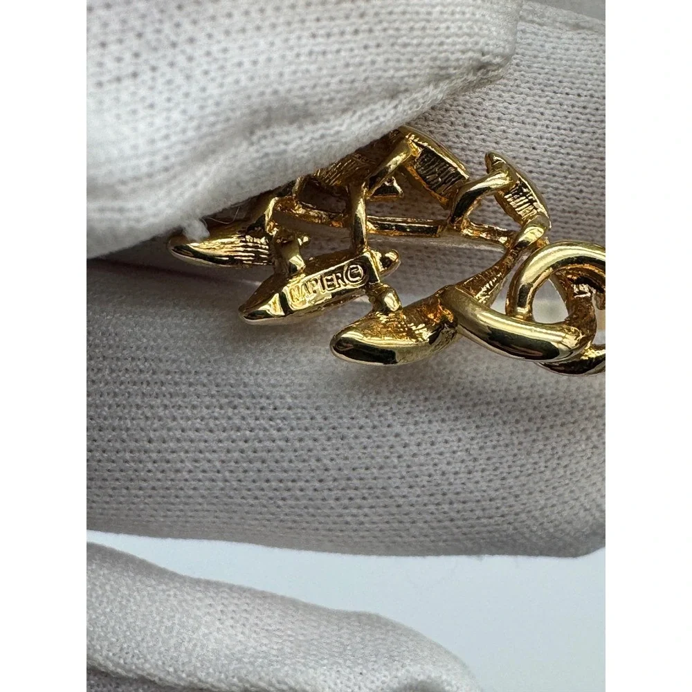 Vintage Signed Brooch Lot of 3 Monet Napier Sarah Coventry Gold Tone Turtle Rose
